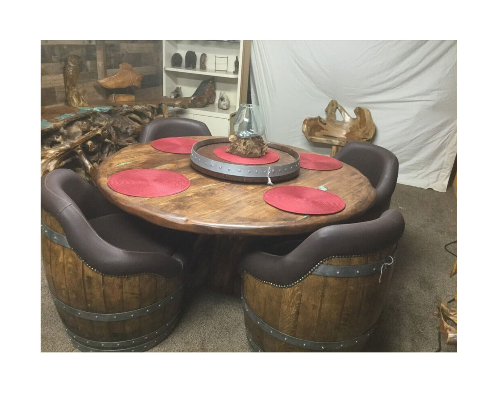 Wine Barrel Table and Barrel Chairs